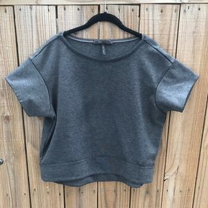 BCBG Gray Crop Tee